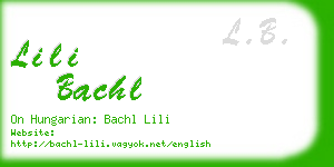 lili bachl business card